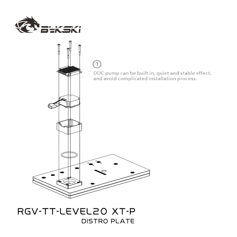 Distro Plate Ddc Pump Combo - Bykski RGV-TT-LEVEL20XT-P Thermaltake Level 20 XT
